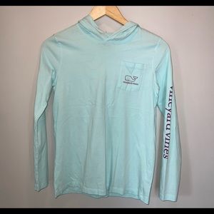 Vineyard Vines girls whale T-shirt hoodie - blue
